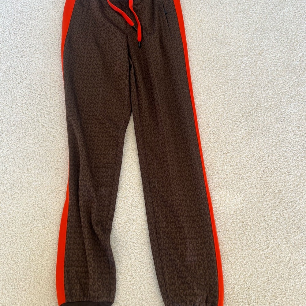 Michael Kors Chocolate and Orange Track Pants